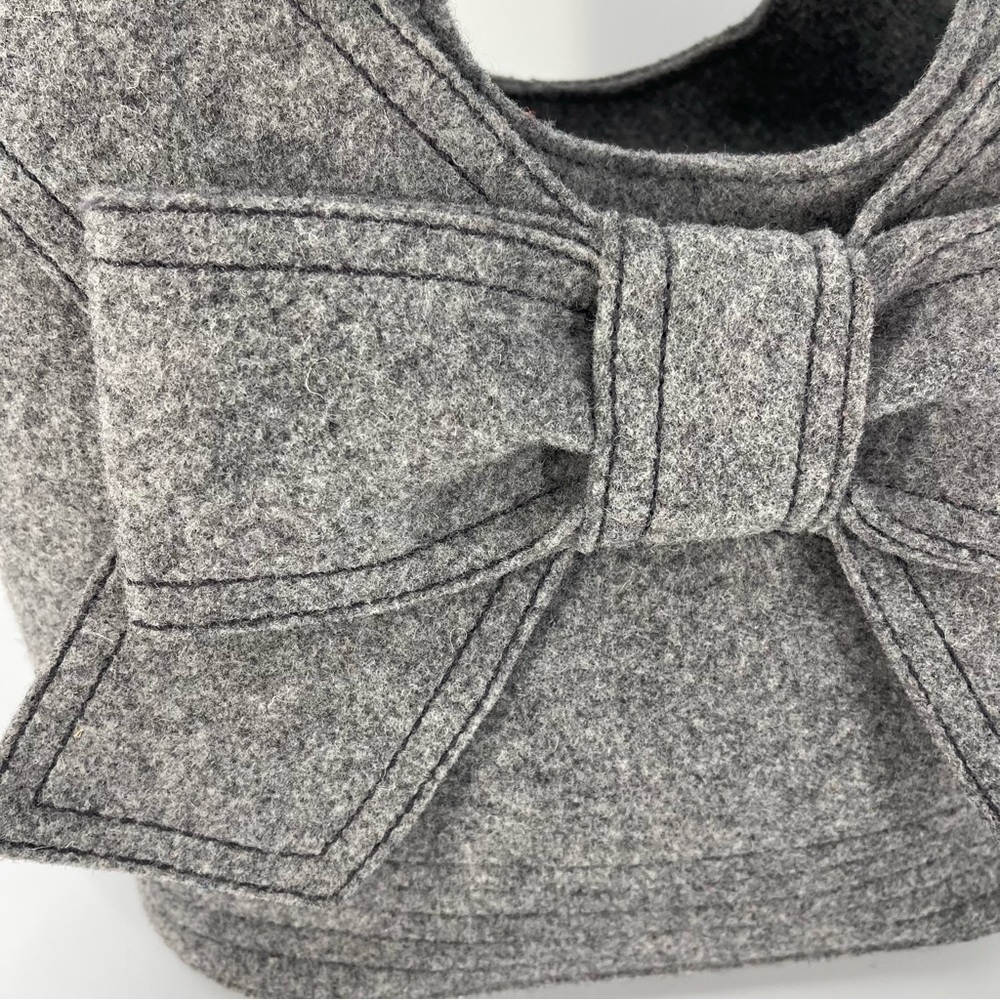 Kate Spade Lg Walker Park Tate Wool Bow Bag Romantic Coquette Luxury Feminine - Picture 3 of 15